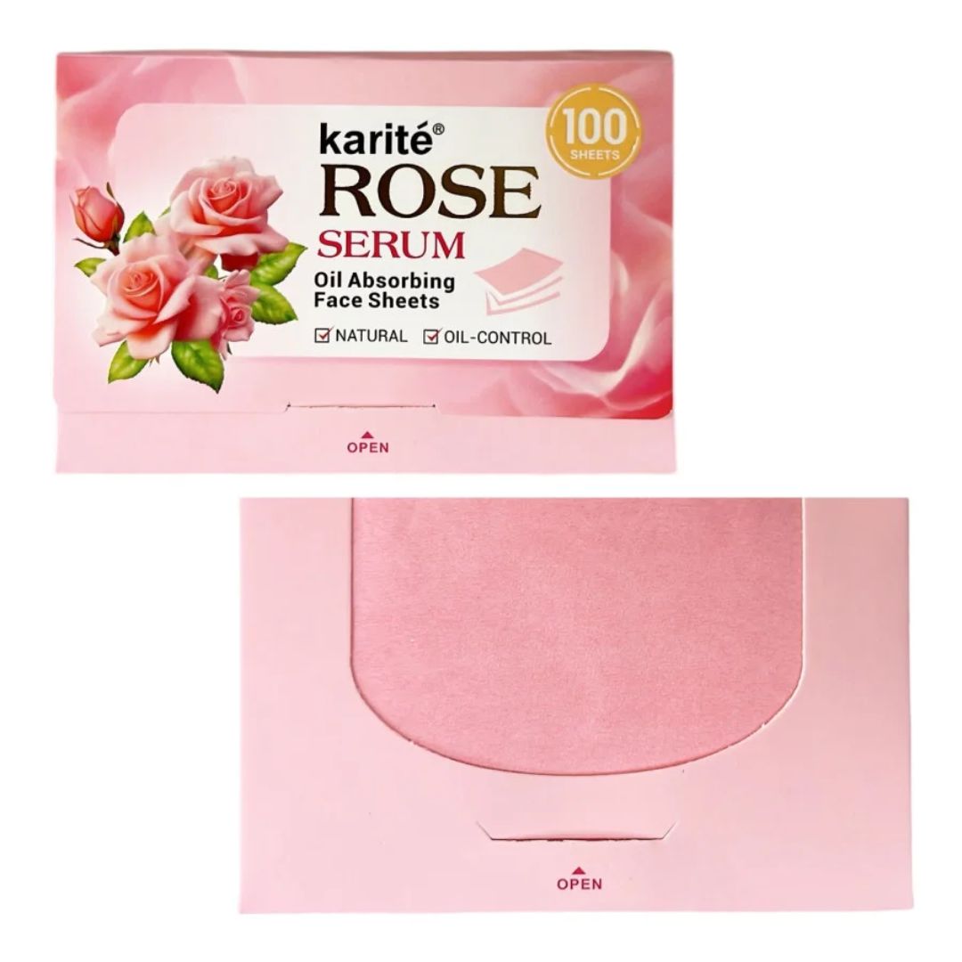Papel arroz absorbente control de grasa facial rosas karite