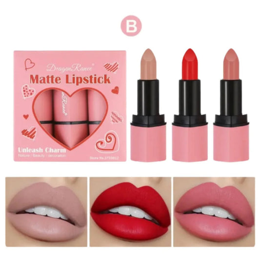 set de 3 labiales charm matte dragon ranee