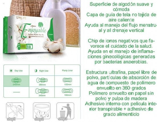 Toallas Sanitarias Femeninas Anion Turmalina Hgw Dia