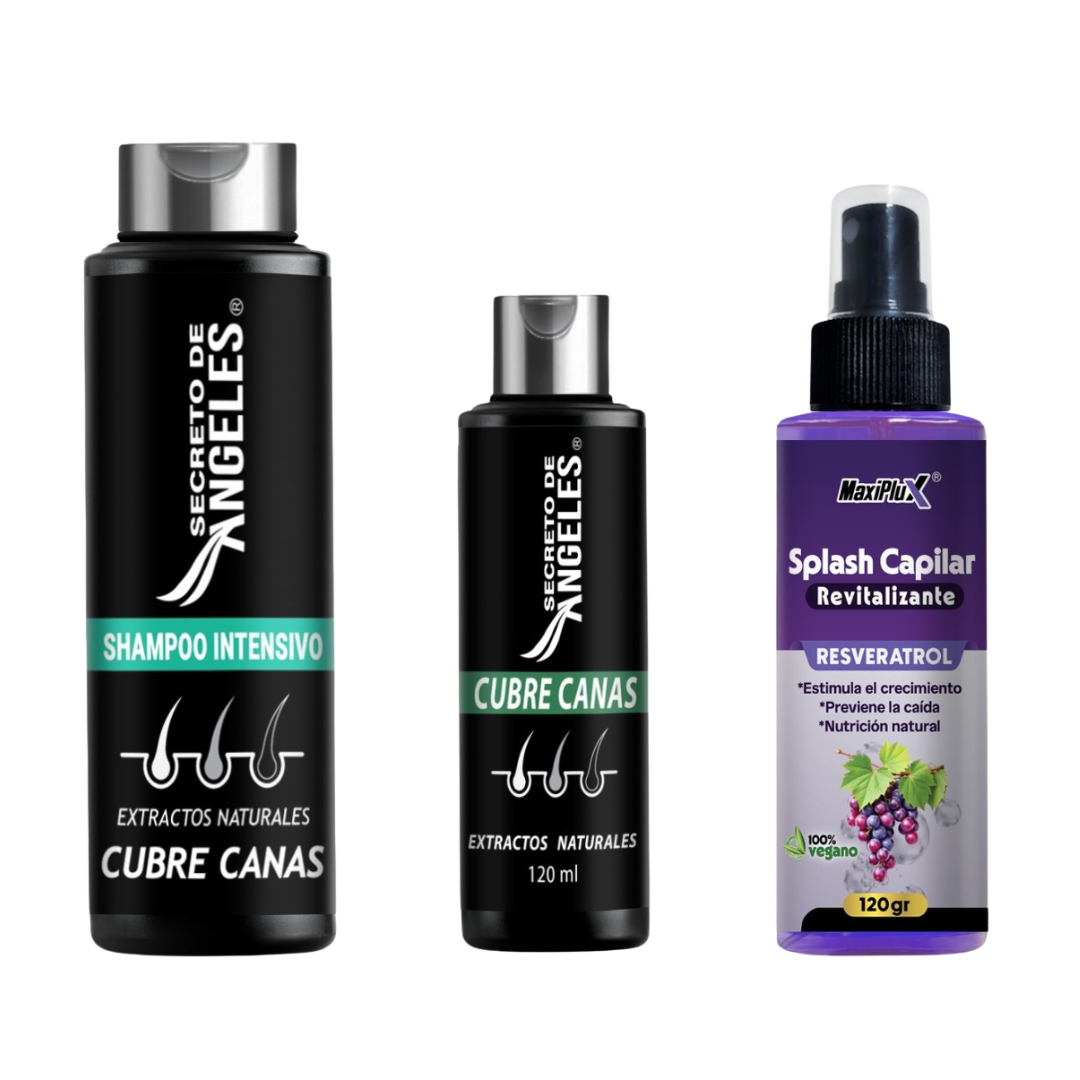 Kit Cubre Canas + Splas Capilar Resveratrol Secreto De Angeles