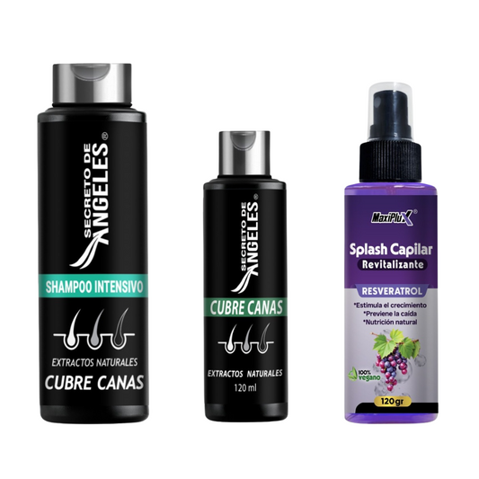 Kit Cubre Canas + Splas Capilar Resveratrol Secreto De Angeles