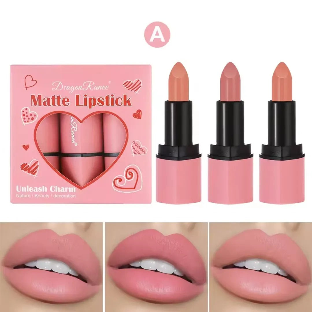 set de 3 labiales charm matte dragon ranee