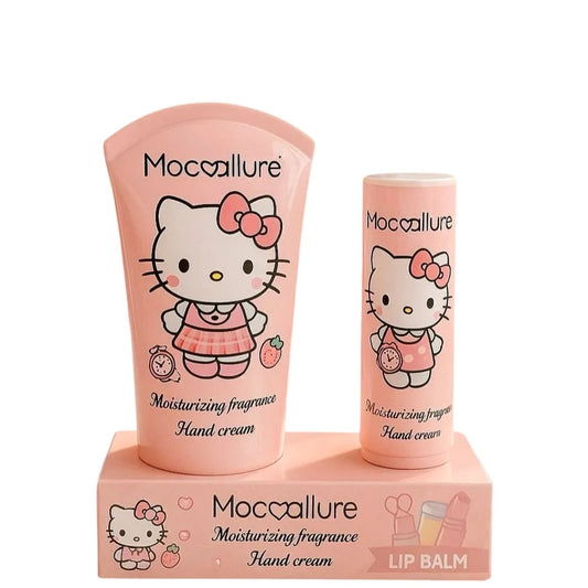 Set crema de mano + lip balm kitty moccallure