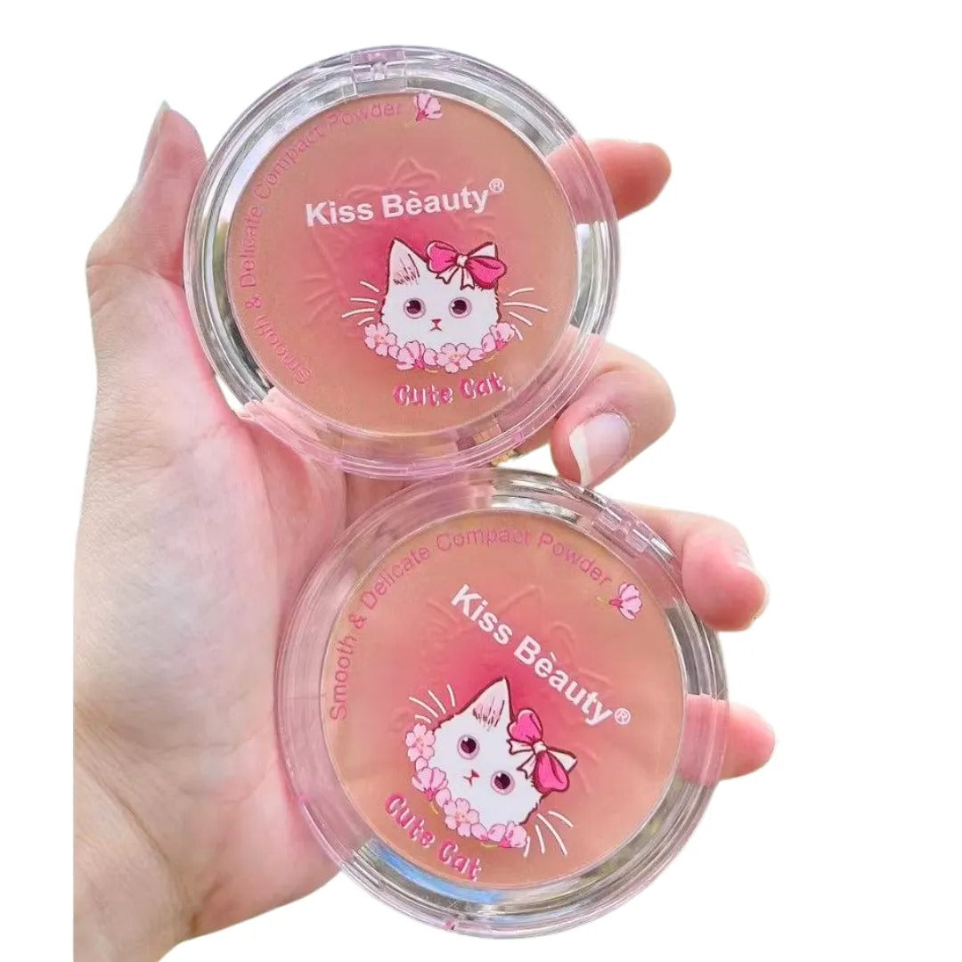 Polvo compacto cute cat kiss beauty