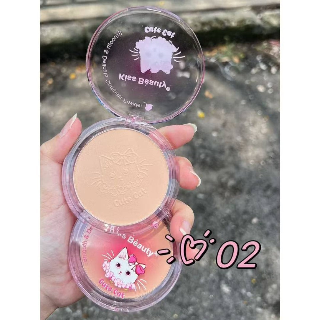 Polvo compacto cute cat kiss beauty