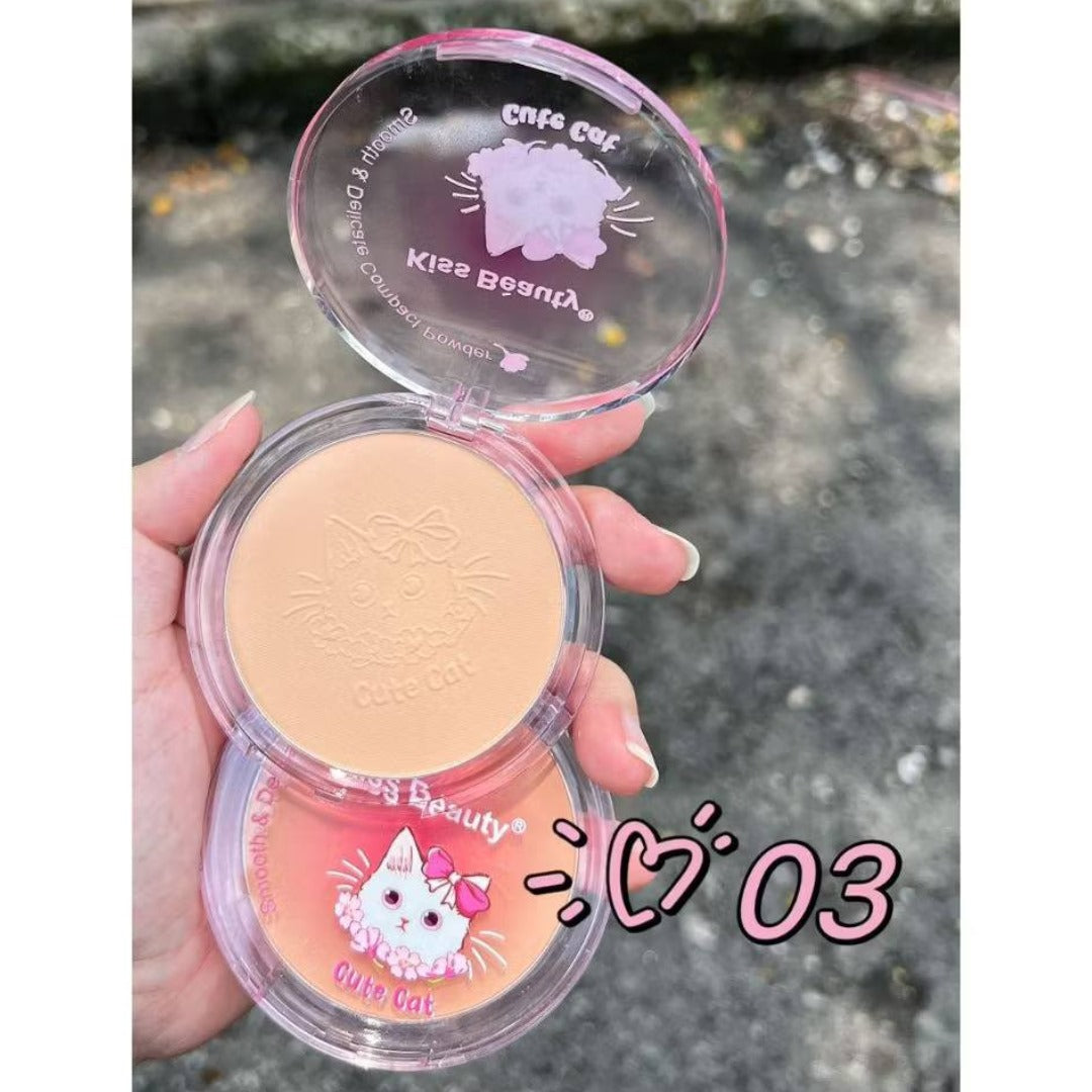 Polvo compacto cute cat kiss beauty