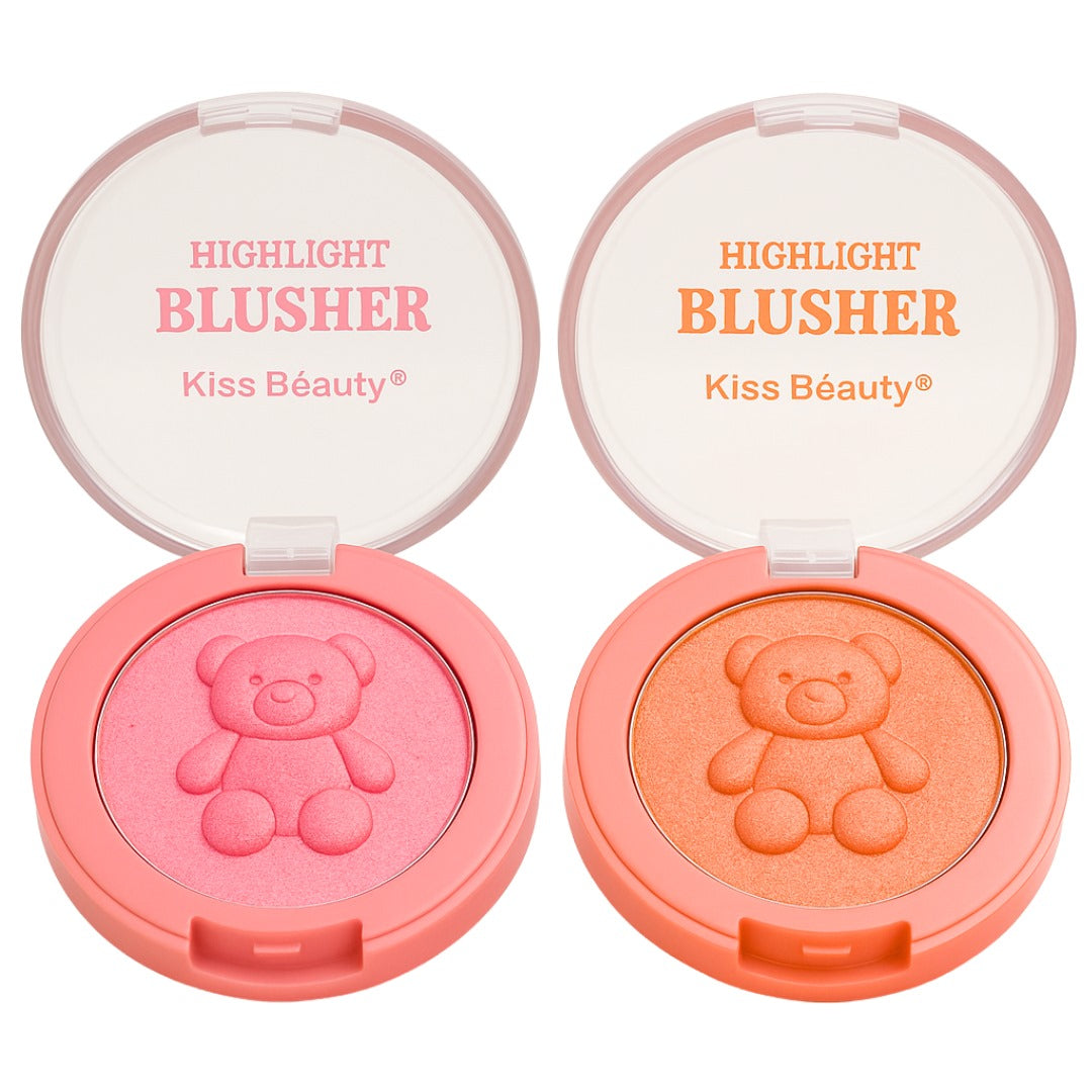 Rubor compacto satinado bear Kiss beauty