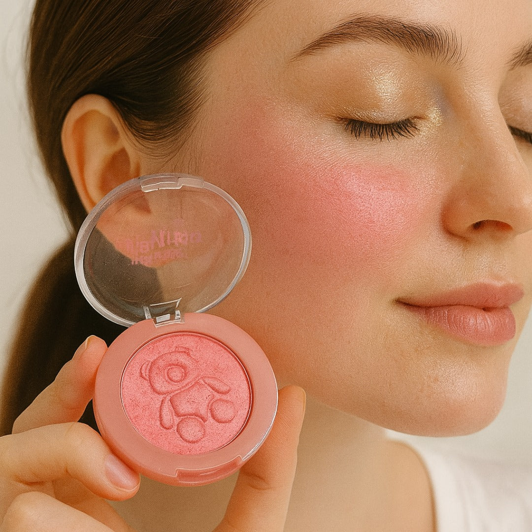 Rubor compacto satinado bear Kiss beauty