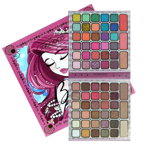Sombra sirena 60 Tonos + Rubor e Iluminador Igoodco