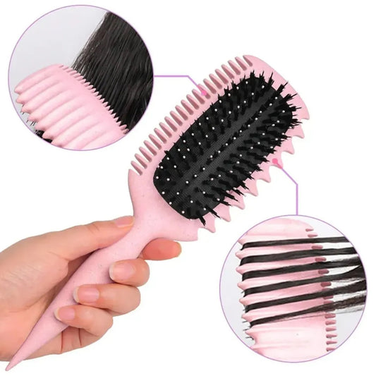 Cepillo para el cabello doble peine para ondas y rizos