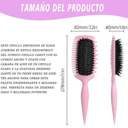 Cepillo para el cabello doble peine para ondas y rizos