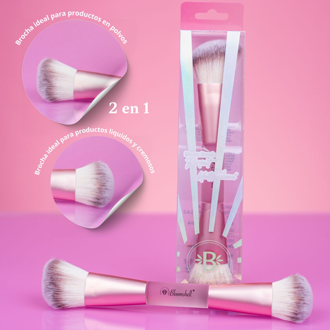 Brocha brush 2 en 1 perfect bloomshell